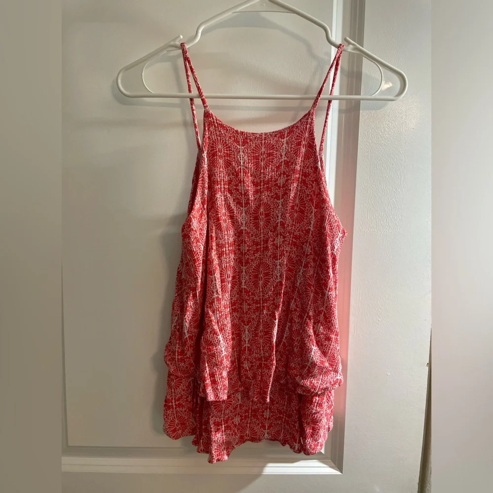 Coral Spaghetti Strap Tank - Picture 1 of 5